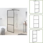 Paroi de douche 90x195 cm verre esg d�poli noir - mur de douche - cabine de douche - paroi de douche ...