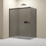 Bernstein - paroi de douche d'angle noire mat verre fum cabine de douche intgrale tanche parre douche ...
