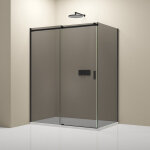 Paroi de douche d'angle noire mat verre fumé cabine de douche intégrale étanche parre douche porte coulissante ... Paroi de douche d'angle noire mat verre fumé cabine de douche intégrale étanche parre douche porte coulissante ...