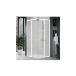 Novellini - jamais utilise] paroi de douche d'angle lunes 2. 0 ah special 1750x690cm blanc transparent ...