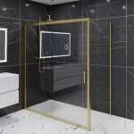 Paroi de douche d'angle porte coulissante + retour fixe goldy 170 cm x 90 cm