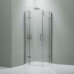 Paroi de douche d'angle verre 8mm cabine de douche chrome intgrale parre douche 2 portes pliantes angle ...