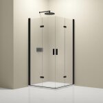 Paroi de douche d'angle verre 8mm cabine de douche intgrale parre douche 2 portes pliantes angle - nt213 ...