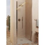 Paroi de douche battante ? r�versible ? sans profil� inf�rieur ? verre tremp� transparent 6 mm anticalcaire ...