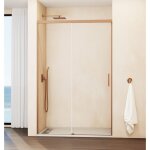 Gme - paroi de douche fixe + coulissant 140 - 145 cm. modle: basica cuivre