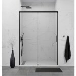 Gme - paroi de douche fixe + coulissant 140 - 145 cm. mod�le: basica noir