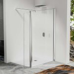 Paroi de douche � l?italienne 80�200 cm avec retour pivotant 40�200 cm ? verre tremp� ? barre 90 cm ? ...