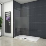 Paroi de douche  l'italienne en 8mm verre securit et sabl au centre, ocan paroi de douche 90x200cm ...