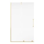 Paroi de douche  l'italienne avec porte coulissante en mtal style industriel - dor - 120 x 200 cm ...