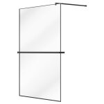 Vente - unique - paroi de douche à l'italienne avec porte - serviette et étagère - 140 x 200 cm - noir ... Vente - unique - paroi de douche à l'italienne avec porte - serviette et étagère - 140 x 200 cm - noir ...
