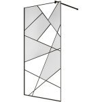 Paroi de douche � l'italienne s�rigraphi�e - noir mat - 100 x 200 cm - triseo