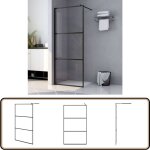 Paroi de douche à l'italienne à verre esg noir 115x195 cm - mur de douche - douche italienne - paroi ... Paroi de douche à l'italienne à verre esg noir 115x195 cm - mur de douche - douche italienne - paroi ...