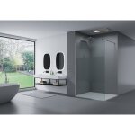 Paroi de douche italienne verre tremp dpoli 8mm cabine de douche vitre de douche barre de stabilisation ...