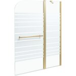 Paroi de douche minimaliste en verre trempé avec porte 140 x 120 cm doré tuapi Paroi de douche minimaliste en verre trempé avec porte 140 x 120 cm doré tuapi