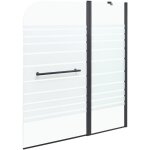 Paroi de douche minimaliste en verre tremp� avec porte 140 x 120 cm noir tuapi
