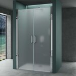 Paroi de douche en niche 85cm hauteur 195cm pare douche verre opaqu� de 6mm porte pivotante nano easy ...
