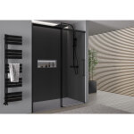 Paroi de douche en niche noire mat verre gris 8mm cabine de douche étanche parre douche porte coulissante ... Paroi de douche en niche noire mat verre gris 8mm cabine de douche étanche parre douche porte coulissante ...