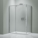 Paroi de douche noire mat verre 6mm cabine de douche intgrale parre douche angle portes pliantes sur ...