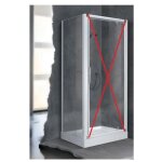 [jamais utilise] paroi de douche novellini lunes 2. 0 panneau fixe 84 extensible 84 - 90cm verre tremp� ...