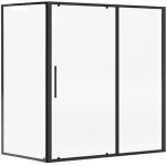 Paroi de douche avec porte coulissante noir mat style industriel - 160 x 80 x 195 cm - toroni