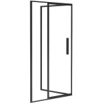 Vente - unique ? paroi de douche pivotante noire mat 120 x 195 cm ? verre tremp� 6mm ? aluminium l�ger ...