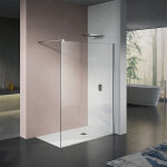 Grand verre - paroi de douche avec profilé et barre de maintien chromés paroi de douche en verre transparent ... Grand verre - paroi de douche avec profilé et barre de maintien chromés paroi de douche en verre transparent ...