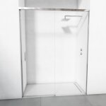 Paroi de douche r�versible 1 coulissante + 1 fixe - verre transparent 6 mm anticalcaire - chrome - largeur ...