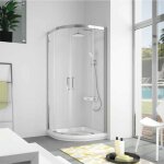 Kassandra - paroi de douche semi - circulaire 2 verres fixes + 2 portes coulissantes s400 90x90 cm rayon ...