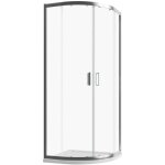 Paroi de douche semi - circulaire 75x75cm ouverture coulissante profils aluminium chrom� verre transparent ...
