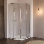 Paroi de douche semi - circulaire 90x90 cm argent�, 2 fixes + 2 portes coulissantes, verre tremp� 6 mm ...