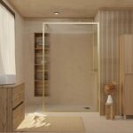 Aurlane - paroi de douche verre cannel 6 mm - 120x200 cm - cadre et bras aluminium or dor bross