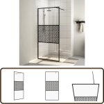 Paroi de douche avec verre esg transparent 90x195 cm noir - pare - douche - cabine de douche - douche ... Paroi de douche avec verre esg transparent 90x195 cm noir - pare - douche - cabine de douche - douche ...