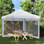 Maisonchic - paroi de tente de r�ception, tonnelle et pergola de jardin, barnum 2 pcs maille blanc et ...