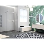 Paroi walk - in pour douche ouverte paama avec profil� silver et verre transparent 195 cm extensible ...