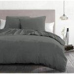 Home linge passion parure de couette gris anthracite 220x240 cm