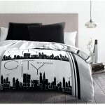 Home linge passion - parure de couette microfibre gris 140 x 200 cm - city by night Home linge passion - parure de couette microfibre gris 140 x 200 cm - city by night