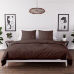 Parure de couette en microfibre lavée 260x240 cm boheme brun, par soleil d'ocre Parure de couette en microfibre lavée 260x240 cm boheme brun, par soleil d'ocre