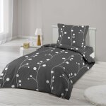 Parure housse de couette 140 x 200 cm clochette gris