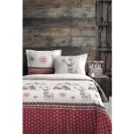 Douceur d'intérieur - parure housse de couette bauges rouge 240 x 220 cm ? 100 % coton - 220x240cm - ... Douceur d'intérieur - parure housse de couette bauges rouge 240 x 220 cm ? 100 % coton - 220x240cm - ...