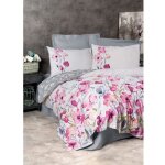 Parure de lit - 1 housse de couette 220 x 240 cm + 2 taies d'oreiller 60 x 60 cm - 100 % coton renforc� ...