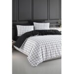 Parure de lit - 1 housse de couette 220 x 240 cm + 2 taies d'oreiller 60 x 60 cm - 65 % coton, 35 % polyester ...