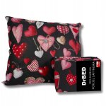 Parure de lit 160x200 coton saint valentin coeurs noirs taies d'oreiller 70x80