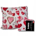 Parure de lit 160x200 saint valentin satin de coton blanc avec coeurs 3 pi�ces