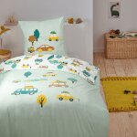 Parure de lit enfant voiture rversible 140x200cm