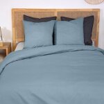 Parure de lit 220x240 cm adulte - housse de couette 220x240 cm + 2 taies d'oreiller 63x63 cm en percale ...
