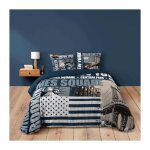 Parure de lit 3 pices 'brooklyn' 240x220cm bleu