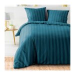 Parure de lit 3 pi�ces  cleo  240x220cm bleu nuit