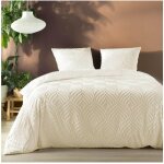 Douceur d'int�rieur ? parure de lit ivoire en microfibre tuft�e 240 x 220 cm ? motif contemporain ? lavage ...