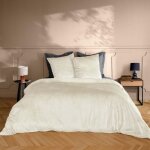 Parure de lit 3 pi�ces en velours uni ? housse de couette douce + 2 taies d?oreiller ? linge de lit ? ...