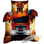 Parure de lit 3d en satin de coton 140 x 200 cm camion de pompiers. pompiers rouge Parure de lit 3d en satin de coton 140 x 200 cm camion de pompiers. pompiers rouge